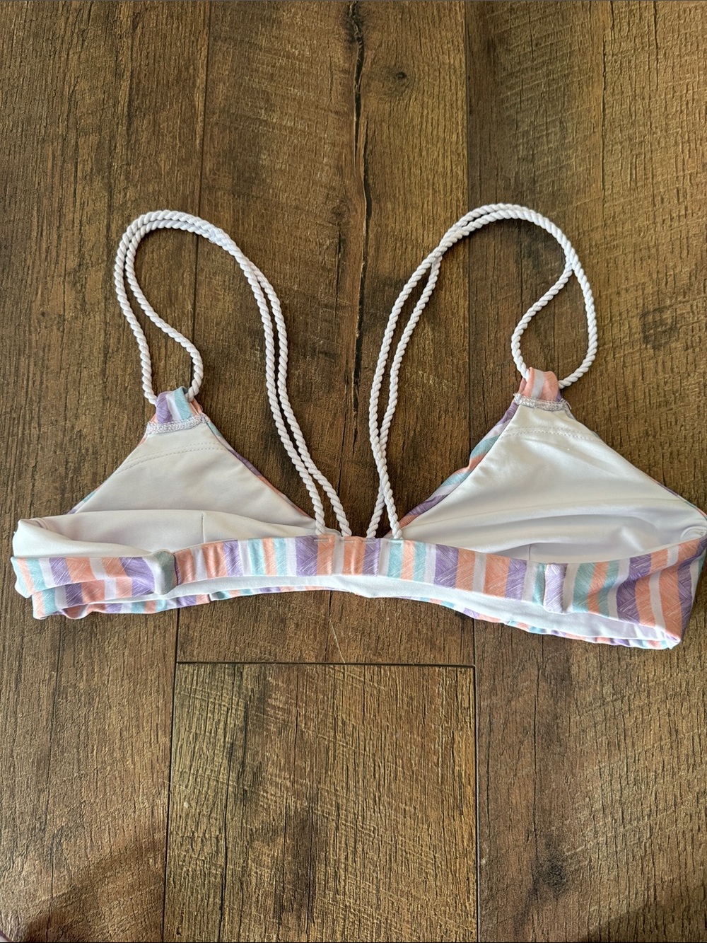 Hurley Pastel Striped Bikini - Peach, Lavender, Mint, White - Picture 6 of 7